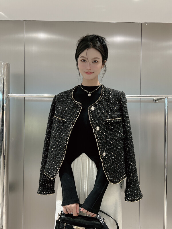【DS】 High-definition Xiaoxiang fabric thickened warm cotton jacket 23354D# JHY