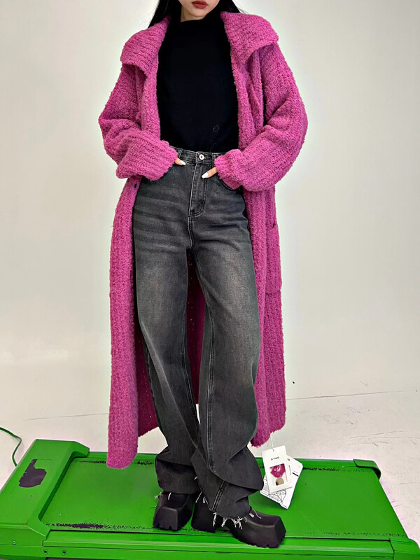 【D.TWO D2】Fashionable knitted cardigan with pockets 2519137# ZXL