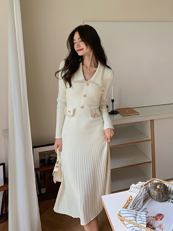 【L.L STUDIO】 French high-end small fragrance knitted dress 78492# PCZ