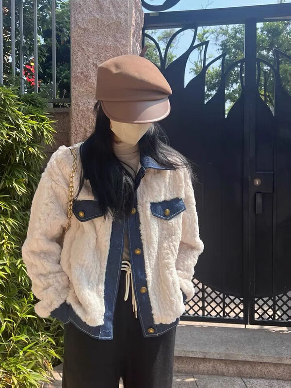 【L.L STUDIO】Korean style fashion stitching all-match short jacket 78352# PCZ