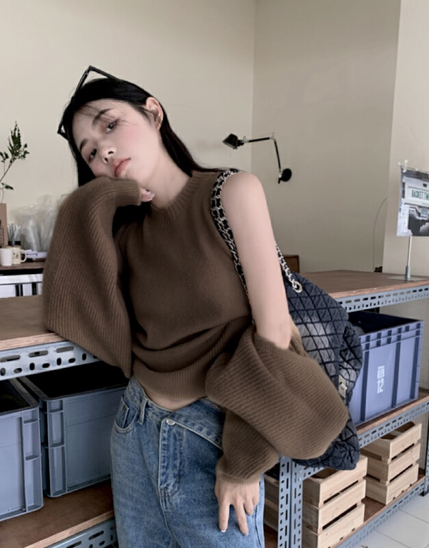 【Y.JIA Ijia】Korean version of casual lazy shawl-style sweater coat all-match vest bottoming suit top two-piece set 771