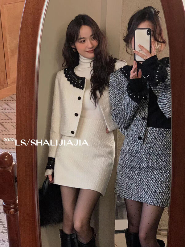 【LS】French coat skirt small fragrance suit 2938