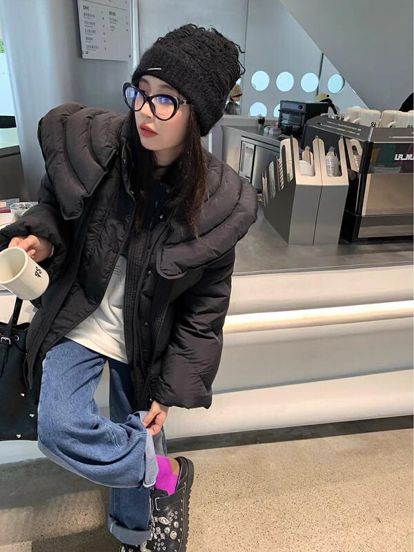 [DS] Thickened Short Comfortable Warm Cotton Jacket (with Detachable Doll Collar) 99275D# JHY