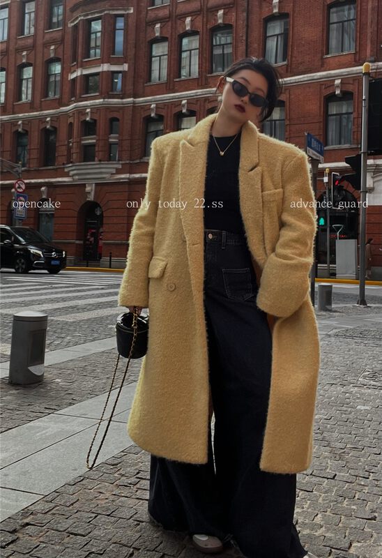 【OPEN】Casual Double Breasted Blended Coat 9096# OZQ