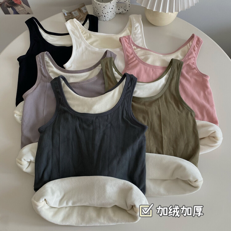 [Blue Show] Simple solid color fleece vest/sling 8006# LSW