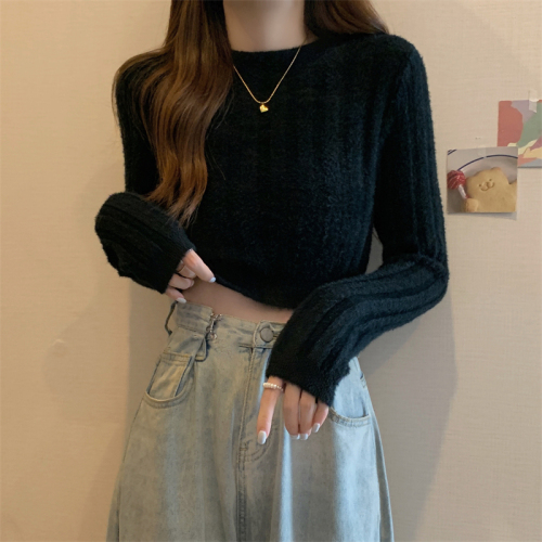 Real shot real price 2022 autumn and winter new design half-high collar knitted top slim fit and thin bottoming shirt for women