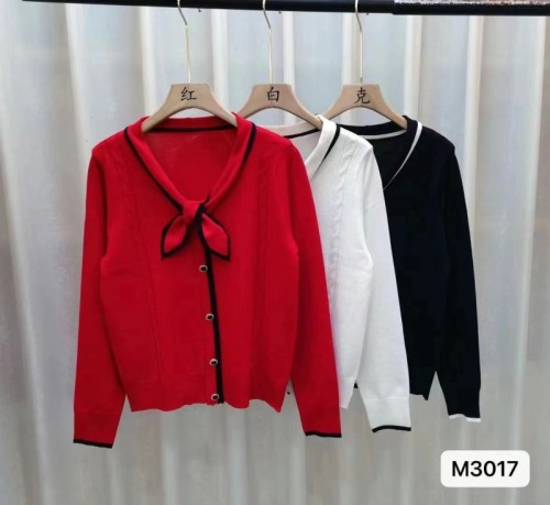  autumn and winter new Korean version design sense lady gentle bow top cardigan top