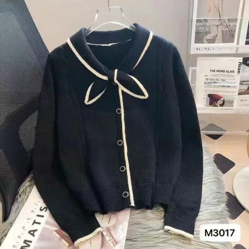  autumn and winter new Korean version design sense lady gentle bow top cardigan top