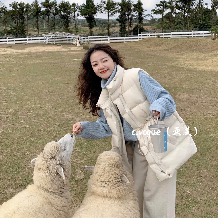 【C.VOGUE】Sleeveless all-match Korean style warm down jacket (with 90% white duck down) Y8887# PCZ