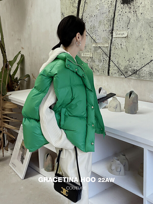 [GRACETINA HOO] Xiaofei sleeve two-wear lazy loose down jacket 90 white duck down Y182