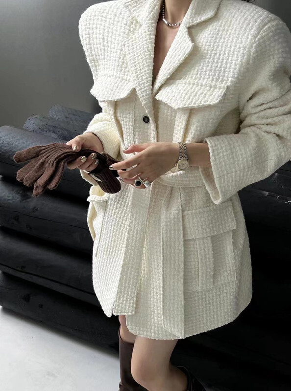 [MI NI] Xiaoxiang style high-end exquisite short coat (with belt) 9602# PCZ