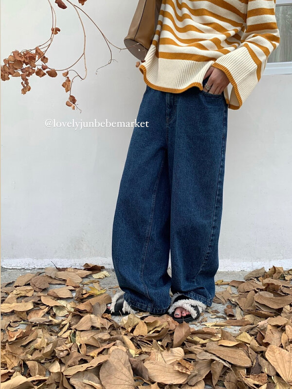 【DT CLASSIC】loose simple all-match wide-leg harem jeans D5246# JHY