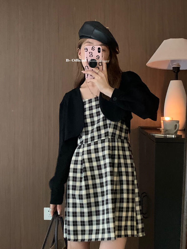[B Plus] Early Autumn Simple and Versatile Feminine Dress Set 22-8144-2