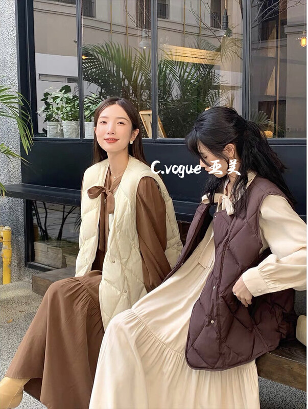 【C.VOGUE】Korean light sleeveless warm vest Y8205# PCZ