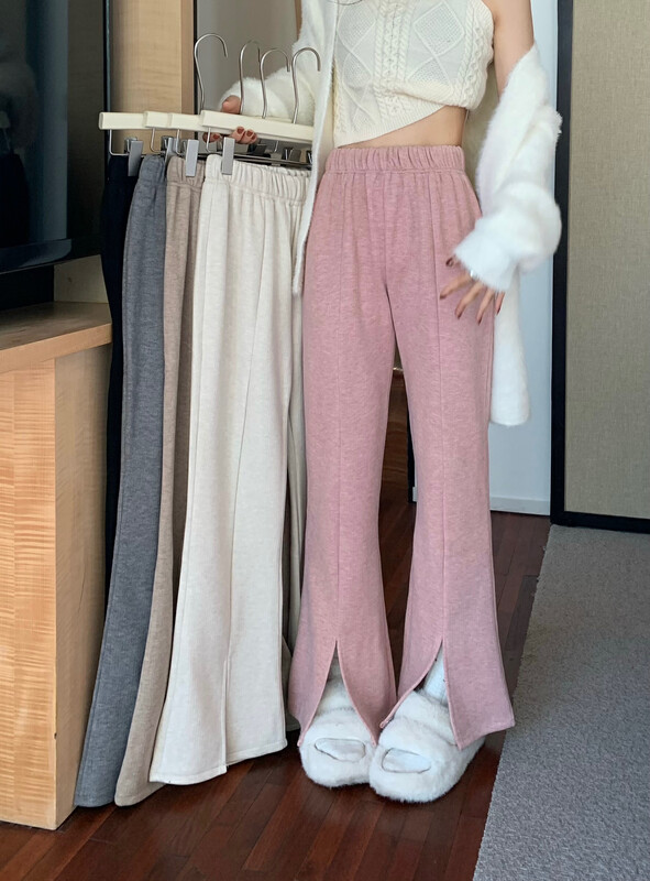 [Timely Rain] Hanfeng ins design slit straight loose casual pants (casual pants only sold) N11179# WPL