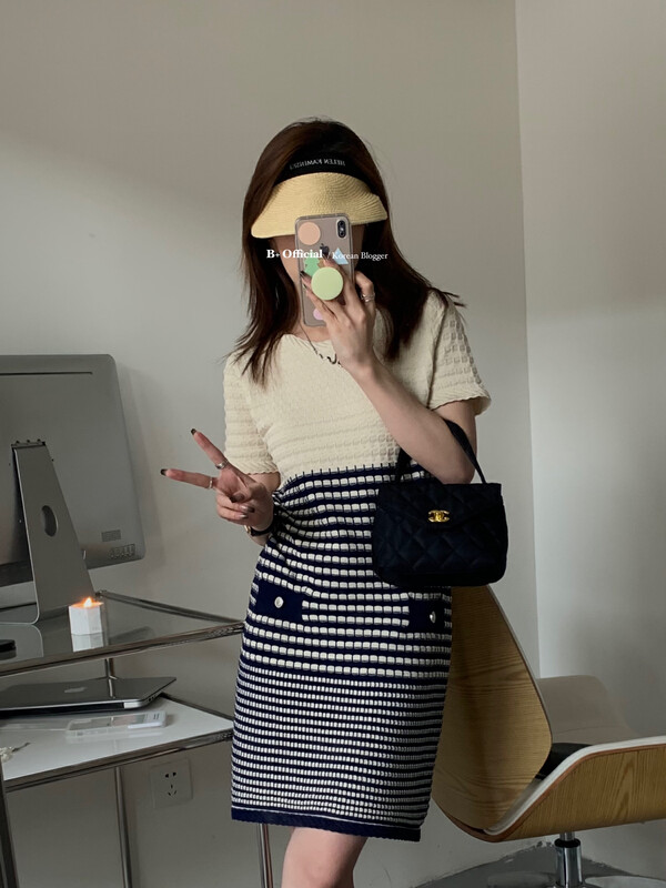 [B Plus] Simple and fragrant knitted dress 22-9671-2