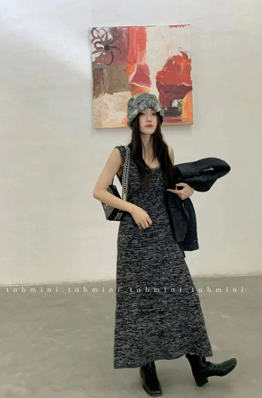 【TABMINI】Sleeveless Slim Pleated Dress D15338-A# WPL