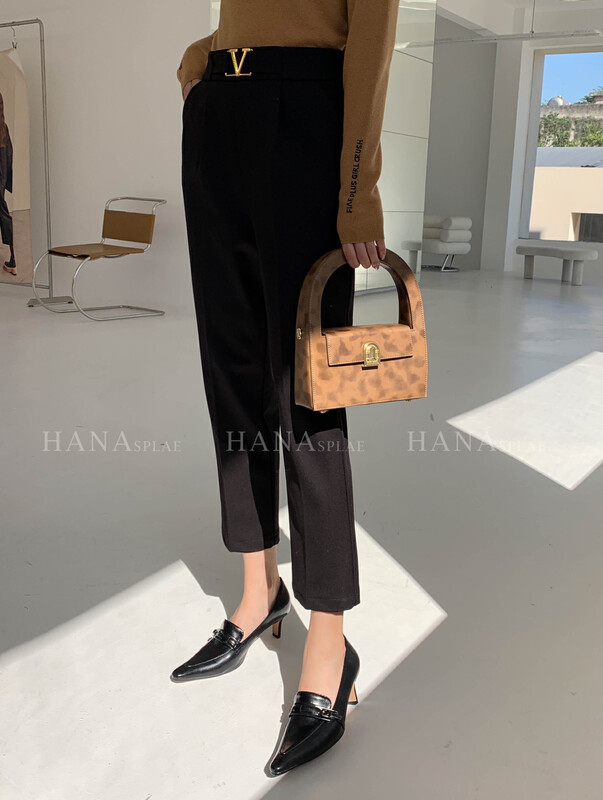[HANNA Hanna] Temperament commuting small feet nine-point pants women's simple all-match workplace trousers casual pants H3568