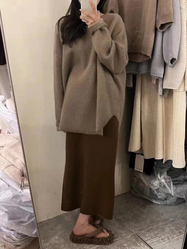 [WANWAN] Korean solid color gentle warm sweater 2031# HBX