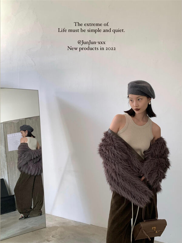 【DT CLASSIC】Round neck thick fur coat D5224# JHY