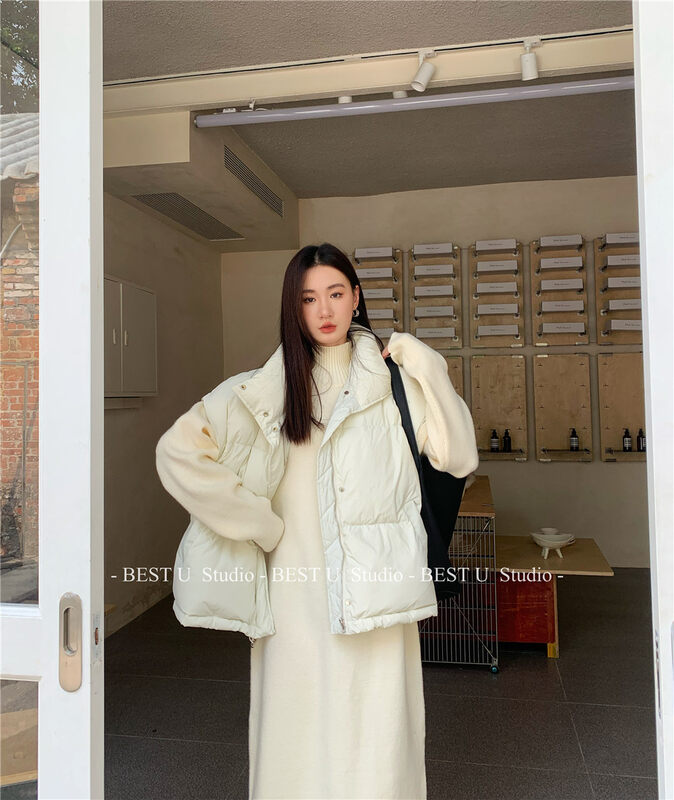 【BEST U】Korean style simple loose vest warm down jacket (with 90% white duck down) 99163# LSW