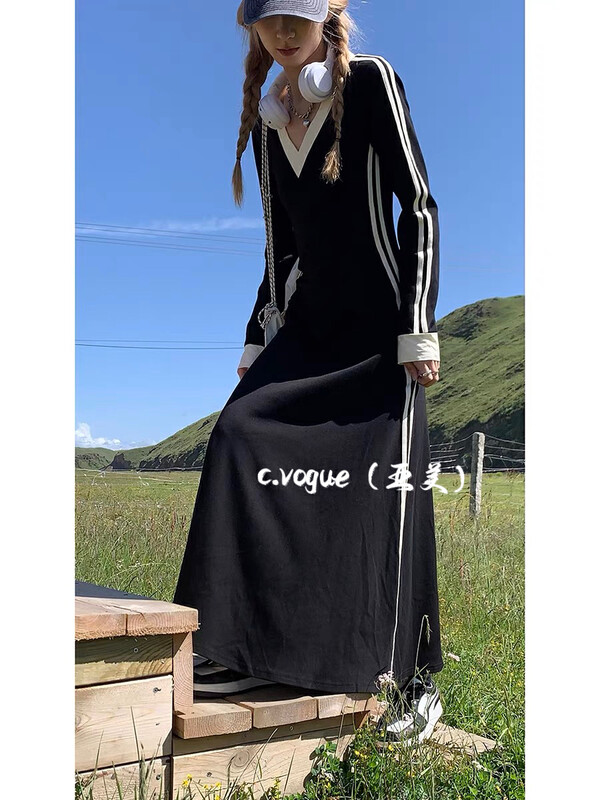 New in Autumn! 【C.VOGUE】V-neck dress 3478# PCZ