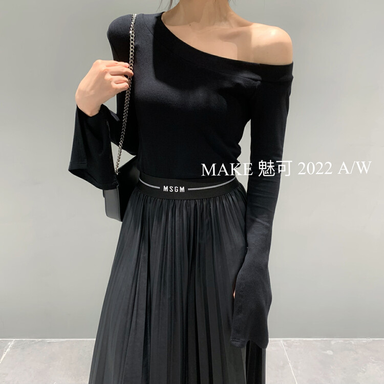 [MAKE] Temperament women's slanted shoulder cuff slit suede shirt 8985# OZQ