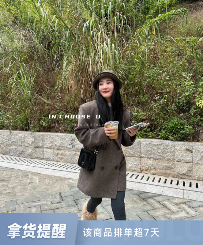 【IN.CHOOSE U】質感通勤雙排扣中長款西裝  67398#  CQW