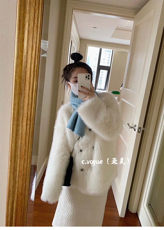 【C.VOGUE】韓版寬鬆加厚環保毛保暖皮草外套(只賣外套)  3553#  PCZ