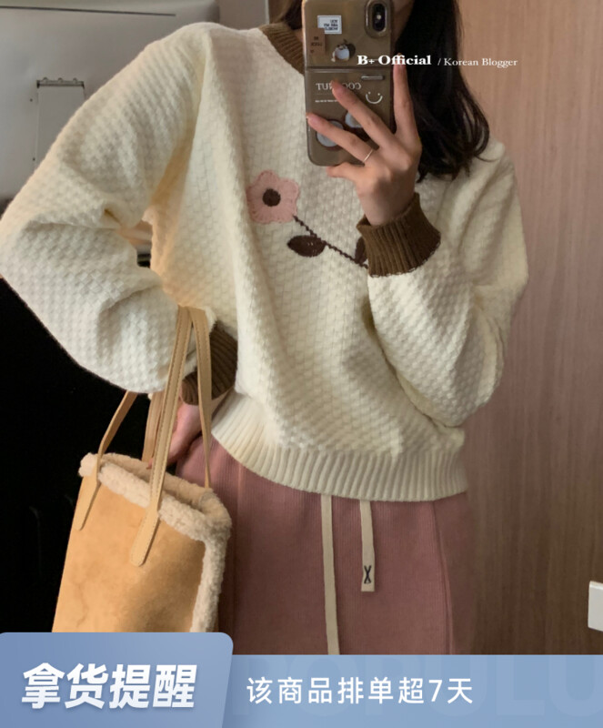 [B Plus] Korean version of fresh literary and artistic casual thick sweater 22-8420-2