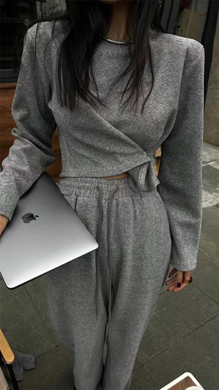 [MI NI] Regular button top + simple all-match trousers suit 9600-1# PCZ