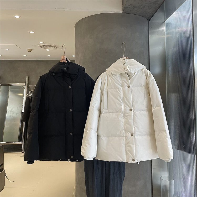 【IN.CHOOSE U】Solid color loose casual hooded warm down jacket (with 90% white duck down) 65039# CQW