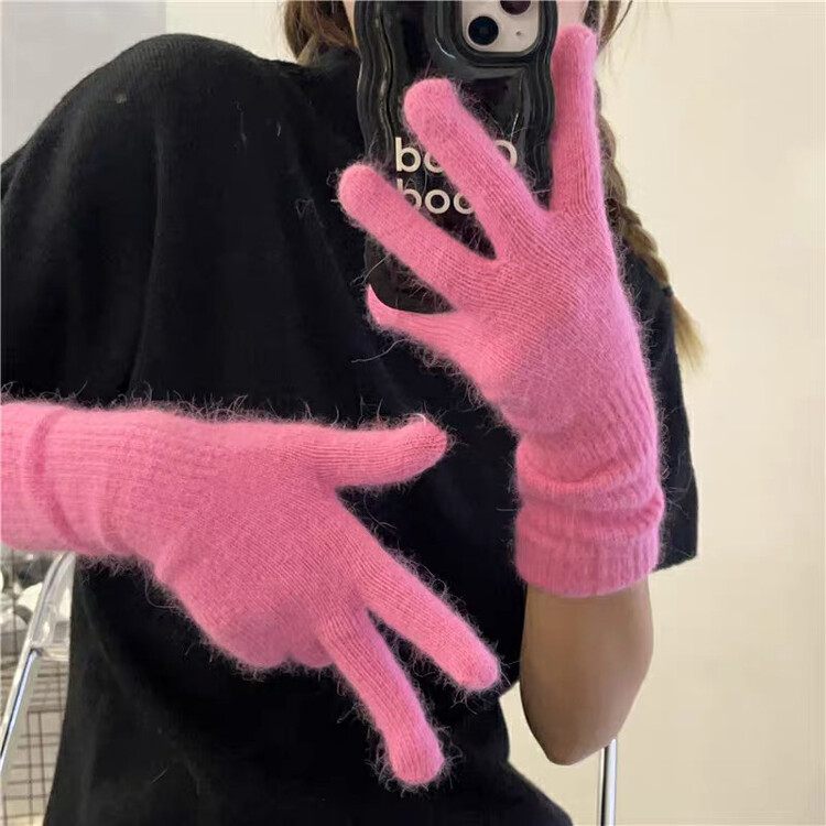 [Weimei hat industry] Korean style rabbit down fashion casual gloves 3914# LSL