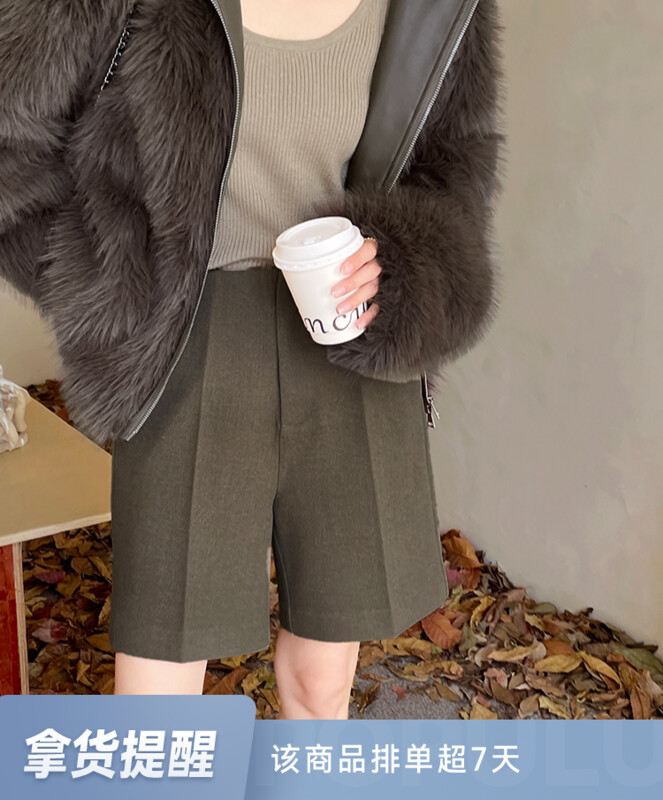【GRACETINA HOO】Simple niche three-dimensional tailoring looks thin and all-match casual pants three-dimensional pants line warm wool wool K9325