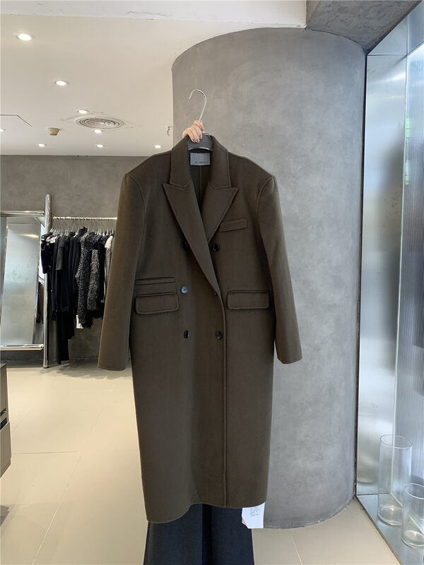 【IN.CHOOSE U】Retro double-breasted long wool coat (including 100% wool) 69533# CQW