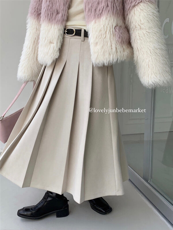 [DT CLASSIC] Elegant long pleated woolen skirt D5286# JHY