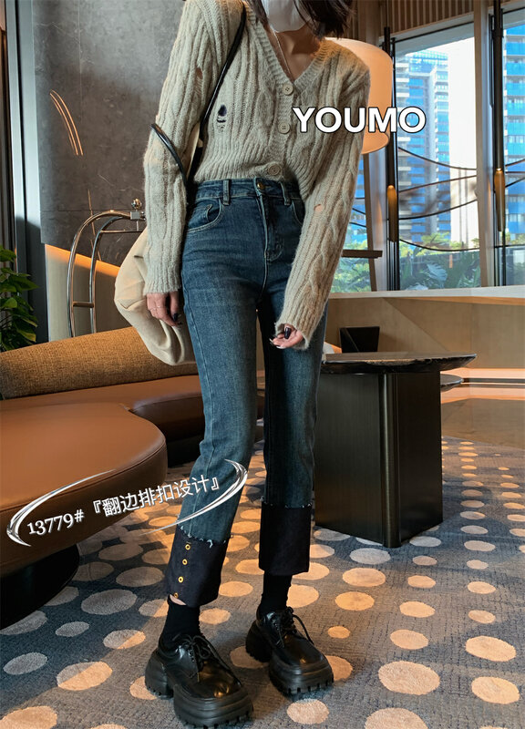 New winter models!  [Suxinlan/YOUMO] Temperament all-match straight-leg jeans 13779# LSL