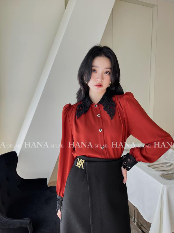 [HANNA Hanna] Workplace Commuter Skirt White-collar Fan High Waist Slim Over-the-Knee A-Line Skirt H3555