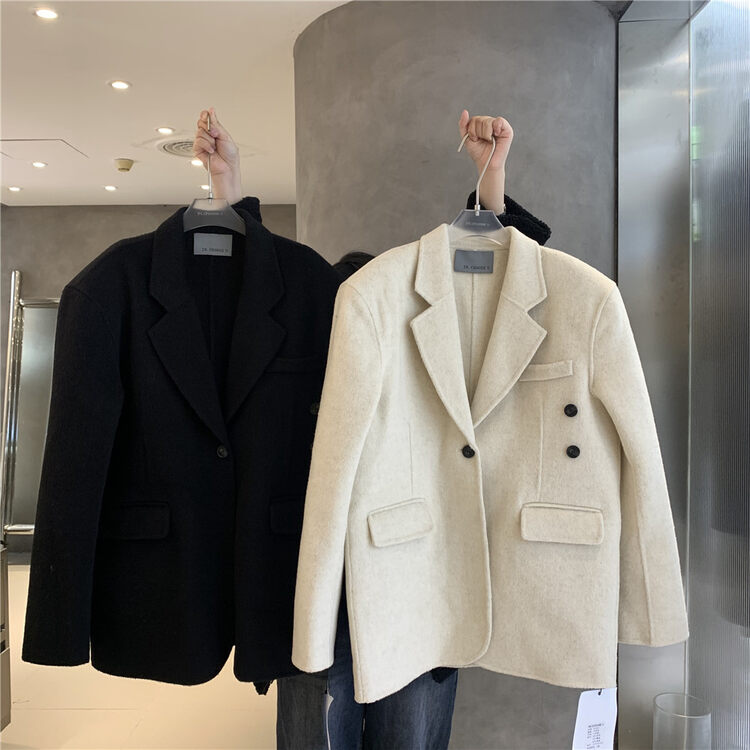 [IN.CHOOSE U] Temperamental commuting solid-color wool jacket (60% wool) 67357# CQW