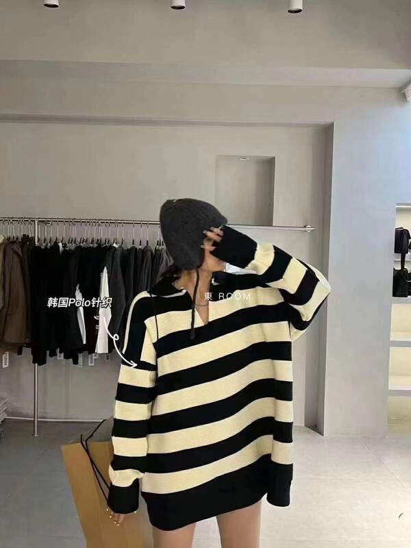 【MI NI】Striped simple all-match sweater 9603# PCZ