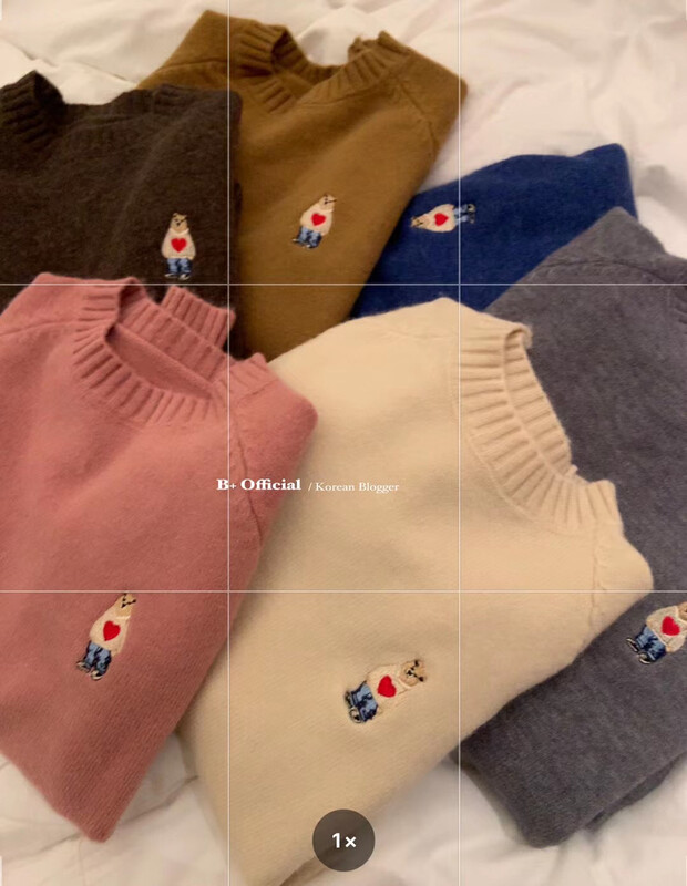 [B Plus] Han Dynasty Warm Winter Soft Skin-friendly Warm Lazy Bear Design Sweater 22-8578-2