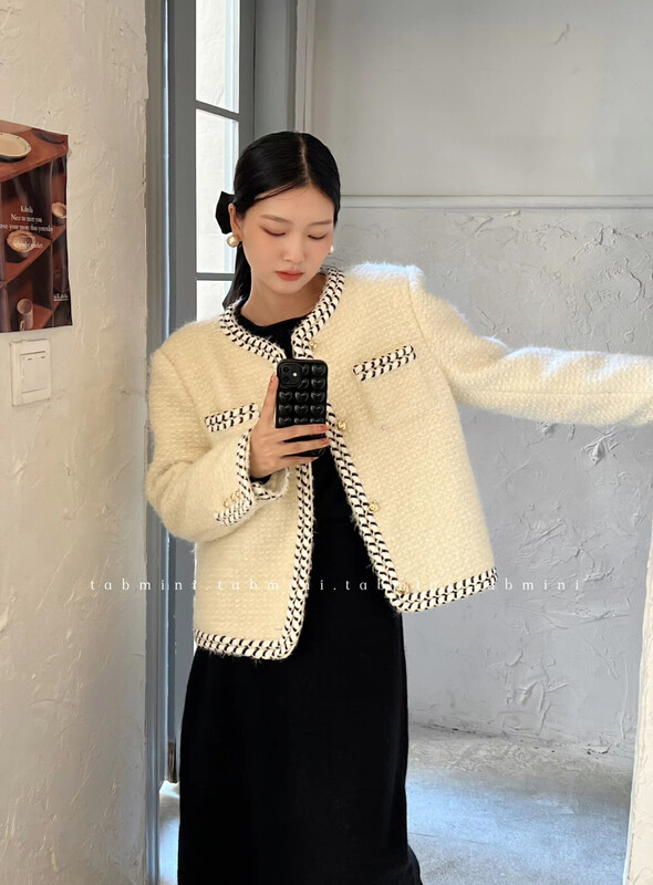 【TABMINI】Xiaoxiang style short coat with webbing edge D11250-SG# WPL
