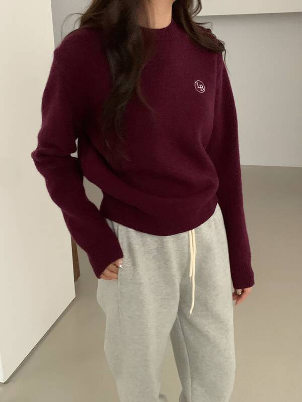 [WANNA OUR] round neck Australian cashmere letters embroidered warm sweater (Australian cashmere 100%) 96181# ZXL