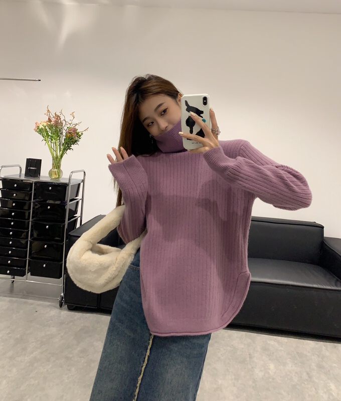 【VANESSA】Korean version of loose loose irregular warm sweater 8360# OZQ