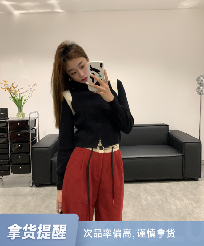 [VANESSA] Mid-high collar can be stacked with double zippers warm sweater 8271# OZQ