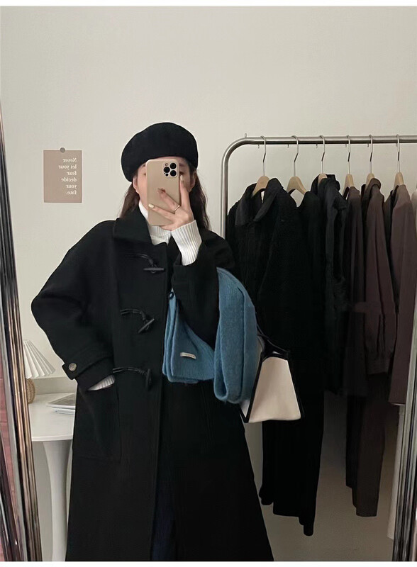 【BY】Small man high-end Hepburn wind horn button coat 7440# HJY