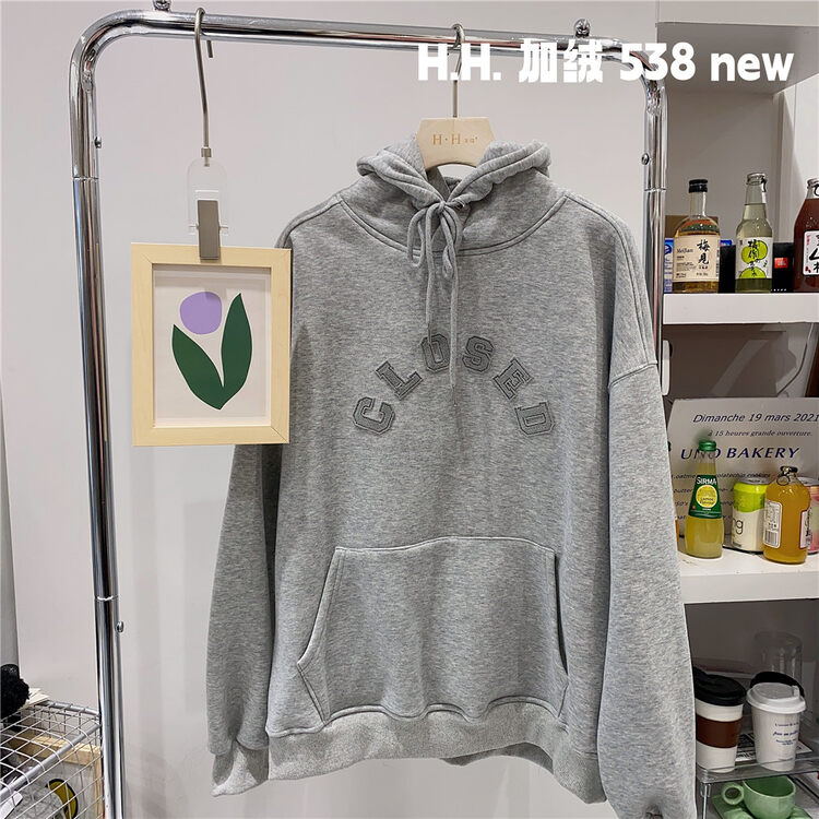 【HH &MISS LAI】Letter Korean pullover fleece sweater 538# L