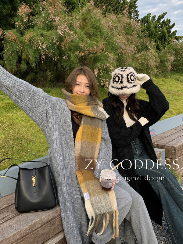 Original price 157.79! [ZY] Korean style simple lazy wool mohair long belted coat long sweater (with waist rope) W9801-1