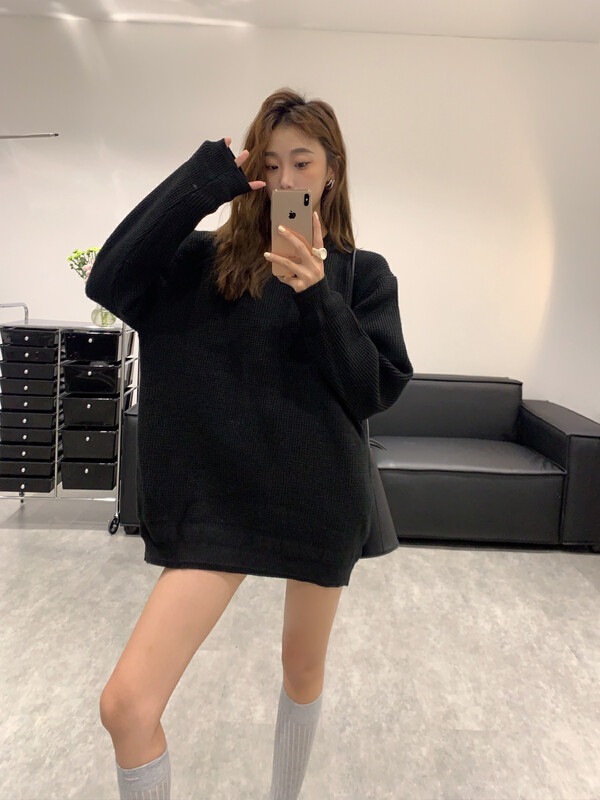Original price 178.99! [VANESSA] waffle weave thick minimalist warm sweater 6563# OZQ