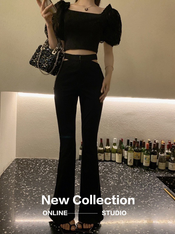 【WGWE】Slim fit flared casual pants 2210# FHX